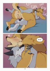 2025 4_toes 5_fingers animal_genitalia animal_vulva anthro anthro_on_anthro anthro_penetrated anthro_penetrating anthro_penetrating_anthro anus ass backsack balls bite black_nose blood blush bodily_fluids canid canine canine_genitalia canine_vulva claws closed_eyes comic cum cum_in_vagina cum_inside duo english_text erection fangs feet female female_anthro female_penetrated finger_claws fingers fur genital_fluids genitals grey_body grey_fur growling hi_res hindpaw humanoid_hands intraspecies kaylii knot knot_root knotted_penis knotting lying male male/female male_anthro male_penetrating male_penetrating_female mammal mythological_canine mythological_creature mythology nude nude_anthro nude_female nude_male on_back page_number paws penetration penile penile_penetration penis perineum sex shoulder_bite snout tail tan_body tan_fur teeth text toes vaginal_knotting vaginal_penetration werecanid werecanine werecreature werewolf