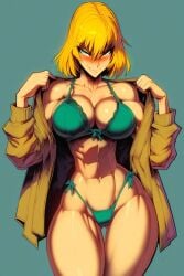 1girls ai_generated bare_arms bare_legs bare_shoulders bare_thighs big_breasts blonde_hair blush bra clothed clothing color female female_focus female_only gigiti hi_res large_breasts light-skinned_female light_skin looking_at_viewer panties solo solo_female thick_thighs underwear