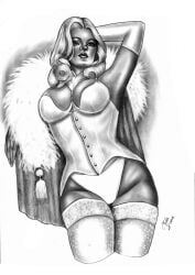 black_and_white ecilia_sousa ed_benes_studio emma_frost hellfire_club large_breasts lingerie marvel marvel_comics panties white_queen x-men