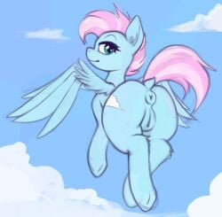 ass equid equine female feral flying genitals hasbro hi_res horse mammal marsminer my_little_pony mythological_creature mythological_equine mythology pegasus pony pussy skyline solo vulva wings
