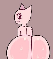 cat_humanoid female femtanyl furry_female long_lashes sitting sweat token_(femtanyl)