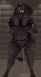 3d anthro big_breasts breasts breath cum_drip female harness pose pussy pussy_juice_drip snake solo solo_female tongue tongue_out vrchat