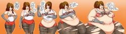 ass ass_expansion assthethick bbw belly belly_expansion belly_overhang big_ass big_belly big_breasts bloated bloated_belly bloated_stomach body_growth_(enlargement) breast_expansion breast_growth_(enlargement) breasts brown_hair bubble_ass bubble_butt chubby chubby_female comic dialogue digital_media_(artwork) english_text fat fat_ass feedee feederism feeding female female_focus gluttony hooters_(parody) hooters_uniform huge_ass huge_breasts huge_thighs hyper_fat hyper_thighs large_ass large_breasts morbidly_obese morbidly_obese_female obese oc original_character overweight overweight_female red_eyes ripped_clothing ripped_pants ripped_shirt ssbbw thick_thighs weight_gain weight_gain_female weight_gain_sequence