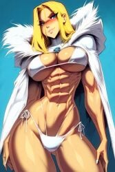 1girls abs ai_generated bare_arms bare_legs bare_shoulders bare_thighs big_breasts blonde_hair blue_hair blush clothed clothing color emma_frost female female_focus female_only fit_female gigiti hi_res large_breasts light-skinned_female light_skin looking_at_viewer marvel marvel_comics muscles muscular muscular_female solo solo_female thick_thighs