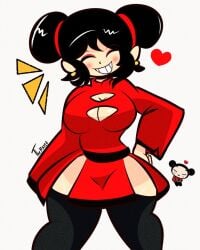big_ass big_breasts big_breasts big_butt big_thighs big_titties black_hair clothing curvaceous curvaceous_female curvaceous_figure curvy curvy_figure curvy_hips diego_mejia female female_focus female_only pucca pucca_(franchise) short_hair