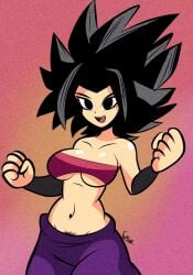 big_ass big_breasts big_breasts big_butt big_thighs big_titties black_hair caulifla clothing curvaceous curvaceous_female curvaceous_figure curvy curvy_figure curvy_hips diego_mejia dragon_ball dragon_ball_super female female_focus female_only short_hair
