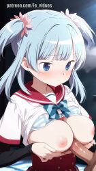 1boy 1girl1boy 1girls ai_generated animated animation audio between_boobs big_breasts boobjob breasts cute female fevideos hi_res highres naked nipples nude pov rubbing_breasts sex sound straight sweat tagme video wet white_hair