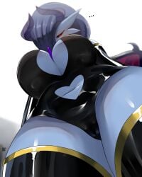 ... black_legwear breasts cameltoe cleavage cleavage_cutout clothing_cutout corruption from_below gardevoir gen_3_pokemon highres horns huge_breasts leotard looking_down navel_cutout nintendo pokemon pokemon_(creature) sana!rpg tagme thick_thighs thighhighs thighs