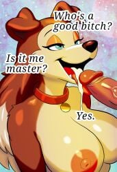 1boy 1girls 2025 absurd_res ahe_gao ahegao_face anthro asking_question blue_eyes bodily_fluids breasts brown_fur brown_hair canid canine canis collar colleen_(road_rovers) collie cum cum_in_mouth cum_on_tongue detailed_background dialogue digital_art digital_drawing_(artwork) digital_media digital_media_(artwork) disembodied_penis domestic_dog duo english english_text eyelashes female furry glistening glistening_body glistening_breasts glistening_genitalia glistening_hair glistening_nipples glistening_penis good_dog good_girl hair heart_background herding_dog hi_res long_hair male mammal mouth naked name_tag nipples nude open_mouth pastoral_dog penis penis_on_tongue red_collar road_rovers rough_collie sheepdog slipetislips smile smiling text tongue