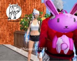 1boy 1girls animated free_fire gif nude_female ritz_nasami_ white_hair