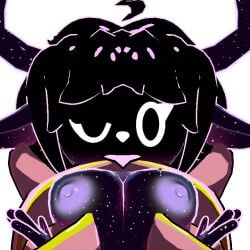 1girls 2025 3d blush cloak cosmichannah deer female functionally_nude funny medium_breasts no_mouth presenting presenting_breasts silly soleil_(cosmichannah) solo space wink