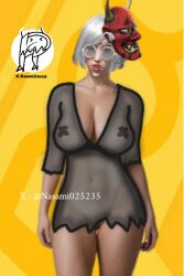 animated big_breasts female female_only free_fire nude_female pussy ritz_nasami_ sexy white_hair