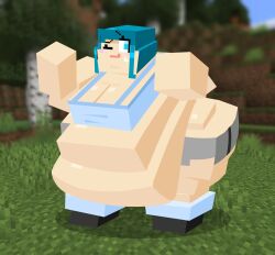 1girls bbw big_breasts blocky_body female minecraft minecraft_skin mintrimo overweight overweight_female