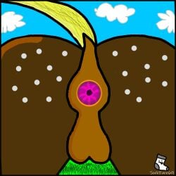 1:1 absurd_res anus backsack balls cloud cloudy_sky equid equine equine_anus feral fur genitals grass hi_res horse horse_tail male mammal markings outside plant sky solo spots spotted_body spotted_fur spotted_markings spread_anus spreading