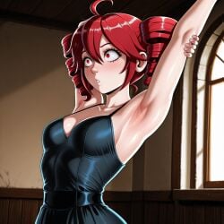 1girls 2025 ai armpit armpit_fetish armpits arms_up background black_dress classy dress female female_only kasane_teto kasane_teto_(voicepeak) looking_at_viewer nail_polish red_eyes red_hair tagme twin_drills utau vampiregurl