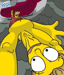 barney_gumble chloe_talbot famous-toons-facial fellatio matt_groening_(copyright) the_simpsons