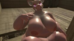 anthro bbw breasts breasts_out chubby_anthro chubby_female fatty pig pig_girl tusks vrchat vrchat_avatar vrchat_media vrchat_model