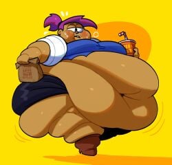 1girls bbw big_breasts brown_skin enid_(ok_k.o.!_lbh) fat female mintrimo ok_k.o.!_let's_be_heroes overweight overweight_female purple_hair