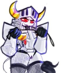 alien_humanoid armored_male bull_horns cuntboy cuntboy_only cybertronian decepticon fishnet_legwear fishnets genital_fluids half_lidded_eyes horn mecha mechanical megatron purple_pussy pussy red_eyes robot robot_alien robot_humanoid smirk smirking smirking_at_viewer tagme thighhighs tokki_meki transformer_cyberworld transformers vagina vaginal_fluids