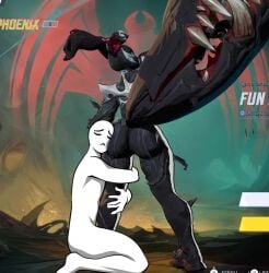 1girl ass ass_focus big_ass browntable_enc clinging edit edited edited_official_artwork edited_screencap huge_ass hugging hugging_another hugging_legs marvel marvel_rivals maudrawz meme screenshot_edit self_insert squirrel_girl_(marvel) squirrel_girl_(marvel_rivals) squirrel_girl_(symbiote_squirrel) symbiote tail thick thick_ass thick_thighs thighs