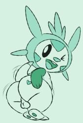 anthro ass backsack balls buckteeth chespin generation_6_pokemon genitals heart_symbol hi_res male mincheeto nintendo one_eye_closed pokemon pokemon_(species) presenting presenting_hindquarters smile solo tail tail_motion tailwag teeth wink