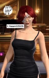 1girls animated big_breasts breasts dress female_only free_fire gif red_hair ritz_nasami_ sexy topless topless_female