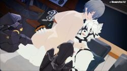 16:9 3d_(artwork) anthro canid canine canis cowgirl_position digital_media_(artwork) duo femboy from_front_position harness hi_res hoyoverse human male male/male mammal mihoyo nude on_bottom on_top sex source_filmmaker_(artwork) von_lycaon widescreen wise_(zenless_zone_zero) wolf wonderfox712 zenless_zone_zero