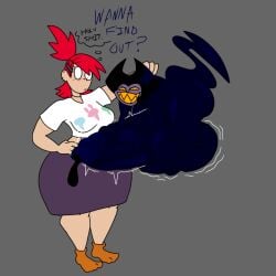 asinine247 boner flustered frankie_foster grey_background holding horny huge_balls huge_cock imp precum shortstack socks stubsy_(asinine247) tail thick_ass thick_thighs throbbing_penis