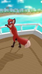 9:16 absurd_res animal_genitalia animal_vulva beach boat canid canine canine_genitalia canine_vulva city city_background cityscape digital_media_(artwork) fangs female feral fox fur genitals hi_res jungledyret_hugo looking_at_viewer mammal nsfwslushy open_mouth outside paws public rita_(jungledyret) solo tail teeth tongue vacation vehicle water watercraft