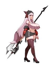 1girls animated arknights big_breasts breasts female fox_girl fox_tail frostleaf_(arknights) full_body hat high_heels huge_breasts jacket kneesocks loop looping_animation miniskirt navel pixel_animation pixel_art red_eyes skindentation solo standing tagme thick_thighs thighhighs transparent_background weapon wide_hips