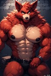 , ai_generated foxy_(fnaf) male male_only muscular muscular_male
