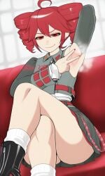 1girls 2025 ai ai_generated armpit armpit_fetish armpits arms_up background female female_only kasane_teto kasane_teto_(voicepeak) looking_at_viewer nail_polish red_eyes red_hair smug smug_face steam steaming_body tagme twin_drills utau vampiregurl voicepeak