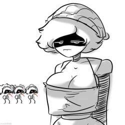 1boy 3girls bloody_nose female funny j_(murder_drones) male murder_drones n_(murder_drones) tagme uzi_(murder_drones) v_(murder_drones)