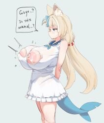 1girls female female_only gigantic_breasts huge_breasts indie_virtual_youtuber kida_eve lactation massive_breasts ripped_clothing side_view solo solo_female standing tail virtual_youtuber wardrobe_malfunction