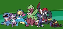 2025 2_toes all_fours alternate_species anabel_(pokemon) anthro ass_up balls big_penis black_body black_hair black_scales black_sclera blue_body blue_eyes blue_fur brandon_(pokemon) breloom circumcised claws closed_eyes clothing cradily crossed_arms erection exoskeleton feet female feral finger_claws flat_chested foreskin fossil_pokemon frontier_brain frown fur furrification generation_2_pokemon generation_3_pokemon genitals glans gloves_(marking) green_background greta_(pokemon) grey_body grey_exoskeleton grey_eyes grey_fur group hair hat headgear headwear hi_res humanoid humanoid_genitalia humanoid_penis leaf leaf_hair looking_at_viewer looking_back male markings mawile ninjask nintendo noland_(pokemon) open_mouth orange_body orange_eyes orange_markings penis pike_queen_lucy pink_claws pink_penis plant plant_hair pokemon pokemon_(species) pose pseudo_hair pupils purple_balls purple_body purple_eyes purple_hair purple_penis purple_pupils purple_scales raised_arms red_balls red_body red_clothing red_exoskeleton red_fur red_glans red_hair red_hat red_headwear red_penis red_sclera scales seviper simple_background smile sneasel spenser_(pokemon) spread_arms tapering_penis toe_claws toes tropius tucker_(pokemon) ultilix vulva white_body white_claws white_exoskeleton white_eyes white_fur yellow_body yellow_markings yellow_scales