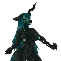 2016 alpha_channel anthro anthrofied areola bedroom_eyes big_breasts breasts changeling erect_nipples fangs female friendship_is_magic green_eyes green_hair hair half-closed_eyes hi_res horn inverted_nipples kronilix long_hair looking_at_viewer my_little_pony navel nipples nude open_mouth pussy queen_chrysalis_(mlp) seductive simple_background solo tongue transparent_background