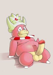 1boy 2018 all_fours belly big_penis big_testicles black_eyes chubby crown erection fangs feet front_view furry humanoid_penis looking_at_viewer male male_only navel nintendo nipples nude on_back overweight overweight_male penis pink_background pink_penis pink_skin pokémon_(species) pokemon pokemon_gsc presenting presenting_penis retracted_foreskin seyrmo shadow simple_background sitting slowking smile solo spread_legs spreading teeth testicles thick_penis thick_thighs uncut video_games wide_hips yellow_penis yellow_skin