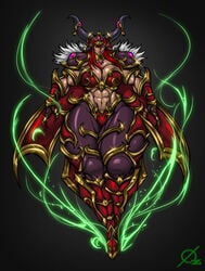 alexstrasza blizzard_entertainment breasts extreme_muscles female huge_breasts muscles muscular_female osmar-shotgun red_hair world_of_warcraft