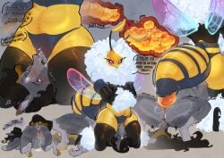ambiguous_gender anthro arthropod bee duo egg egg_implantation equid equine female hi_res horse hymenopteran insects intersex intersex/female mammal oviposition xonn