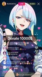ai_generated cheating cheating_girlfriend covered_nipples cyberpunk cyberpunk:_edgerunners cyberpunk_2077 cyberpunk_clothes cyberpunk_girl dirty_talk female from_below kissing looking_at_another looking_at_partner looking_at_viewer lucyna_kushinada medium_breasts naughty naughty_face naughty_girl naughty_smile neon netorare nsfw ntr outfit pose seductive seductive_body seductive_expression seductive_eyes seductive_female seductive_look seductive_mouth seductive_pose seductive_smile sexy sexy_armpits sexy_body sexy_clothing sexy_dress sexy_female sexy_pose short_hair skirt skirt_lift skirt_up stream streamer streaming sweat sweaty sweaty_body tagme video voice voice_acted