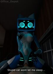 1girls 3d anthro blue_body blue_nipples breast_grab breast_play breasts cowgirl_position duo english_text felid feline female female_on_top first_person_view from_front_position genitals hand_on_breast hi_res human humanoid_genitalia humanoid_penis humanoid_vulva kerfur kerfur_omega_(votv) machine male male/female mammal medium_breasts nipples office_depot_(artist) on_bottom on_top penis pussy robot screen screen_face sex stomach_bulge text voices_of_the_void vulva