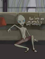 1boy 2022 4_fingers 4_toes alien alien_humanoid bald big_talk_pictures clothed clothing humanoid ictrem male male_only paul_(film) paul_(paul) penis relativity_media sandals shirtless shorts universal_pictures universal_studios working_title_films