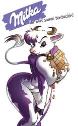 anthro big_breasts bovine chocolate female female_only furry hooves horns mammal milf milka milka_cow solo