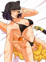 2girls bikini blake_belladonna canon_couple catfight clothed_sex competitive competitive_intercourse competitive_sex cunnilingus cunnilingus_through_clothes disarmed facesitting lesbian lesbian_competitive_intercourse lesbian_couple lesbian_domination lesbian_sex rwby sexfight victory_pose wrestling wrestling_femdom yang_xiao_long yellow_nicky_(artist) yuri