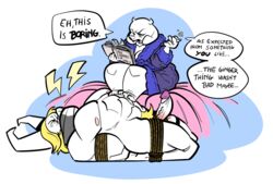 asgore_dreemurr bondage bound caprine cock_and_ball_torture domination duct_tape female femdom gag gagged goat male mammal oddjuice over_the_mouth_gag tape toriel undertale video_games