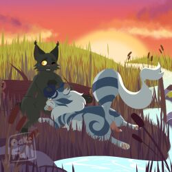 11oaksfall11 1:1 against_log amber_eyes blue_eyes blush blush_lines bodily_fluids brother_(lore) brother_and_sister_(lore) creek cum cum_in_mouth cum_inside domestic_cat dominant dominant_feral dominant_male dripping duo ear_tuft embarrassed_male erection feathertail_(warriors) felid feline felis fellatio feral feral_on_feral feral_penetrated feral_penetrating feral_penetrating_feral freckled_face freckles fur genital_fluids genitals grass grey_body grey_fur grey_paws head_tuft hi_res incest_(lore) leaking_precum log looking_around lying lying_on_ground male male/male mammal nervous nervous_sweat on_front on_ground oral outside_sex paws penetration penile penis penis_on_ground plant precum precum_drip precum_on_ground precum_on_penis reeds river rule_63 saliva saliva_on_penis sex sibling_(lore) silver_paws sister_(lore) sitting spread_legs spreading stormfur_(warriors) striped_body striped_fur stripes submissive submissive_feral submissive_male sunset sweat tall_grass tuft warriors_(book_series) water wood