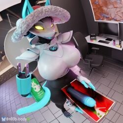 1:1 3d 4_fingers 4_toes absurd_res aluminum_can anthro bedroom_eyes big_breasts big_penis black_penis blue_body blue_penis_tip blue_tail blue_tongue bodily_fluids box breasts chair claws clothed clothing container control_(video_game) cum deltarune dildo ejaculation electricity electricity_manipulation electronics elemental_manipulation feet female finger_claws fingers floor forked_tail furniture futanari genital_fluids genitals gift glowing glowing_eyes gynomorph hat headgear headwear hi_res high-angle_view holding_object holidays humanoid humanoid_dildo inside intersex keyboard looking_at_viewer machine monitor n00b-body narrowed_eyes new_year open_box open_mouth painting partially_clothed penis poster robot robot_anthro robot_humanoid seductive sex_toy solo steam_deck table tail tasque_manager tasque_manager_(deltarune) tile toes tongue undertale_(series) unusual_anatomy unusual_tail valve_corporation valve_hardware watermark yellow_eyes