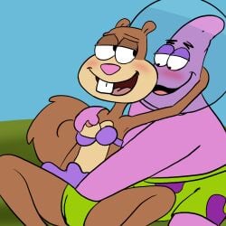 bikini drawn duo female fingering fingering_through_panties furry grabbing_breasts male male/female nickelodeon parody patrick_star sandy_cheeks spanky15 spongebob_squarepants squirrel starfish