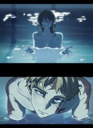 1boy 1girls aesthetic_background anime beard beard_stubble bearded beckon beckoning black_hair blond_male blonde_eyebrows blonde_hair blonde_male blue_background blue_water breasts breasts_covered calm cheek_scar covered_breasts covered_in_water covered_nipples dark_hair ear_piercing facial_hair facial_stubble female female_oc forehead_scar gesturing_at_viewer hawks_(my_hero_academia) i'll_teach_you_everything i'll_teach_you_everything_(chainsaw_man) in_pool in_water keigo_takami leaning leaning_forward leaning_towards_viewer love_in_eyes loverboy loving_gaze loving_look male/female meme meme_reference moonlight my_hero_academia naked naked_female naked_male night night_scene night_time nighttime non_sexual non_sexual_nudity nonsexual nonsexual_nudity ns__ka nude nude_female nude_male oc oc_x_canon ocxcanon original_character pool reference relaxing reze_in_the_pool_(meme) romantic romantic_night scar scar_on_arm scar_on_body scar_on_cheek scar_on_face scar_on_forehead scar_on_shoulder scar_on_shoulders scarred scarred_arm scarred_body scarred_face scarred_torso scars scars_all_over scars_on_arm scars_on_body scars_on_face scars_on_shoulders serene shading shoulder_scar stubble swimming_naked swimming_pool takami_keigo trend water water_background wet wet_body wet_hair wet_skin wholesome wholesome_nudity yellow_eye yellow_eyes