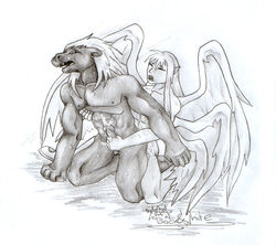 anal_sex angemon anthro blackwargreymon digimon male/male male_only muscular tagme wings